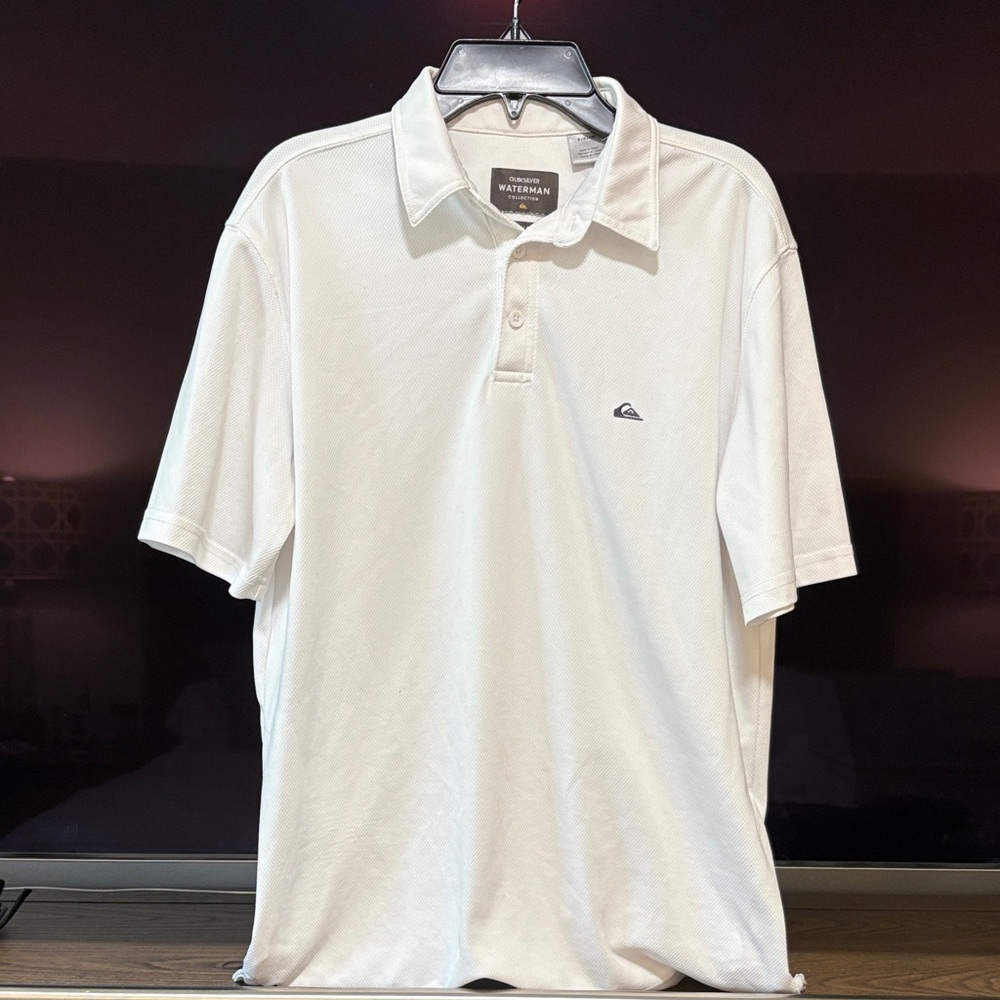 QUICKSILVER Men's Classic White Polo in EUC